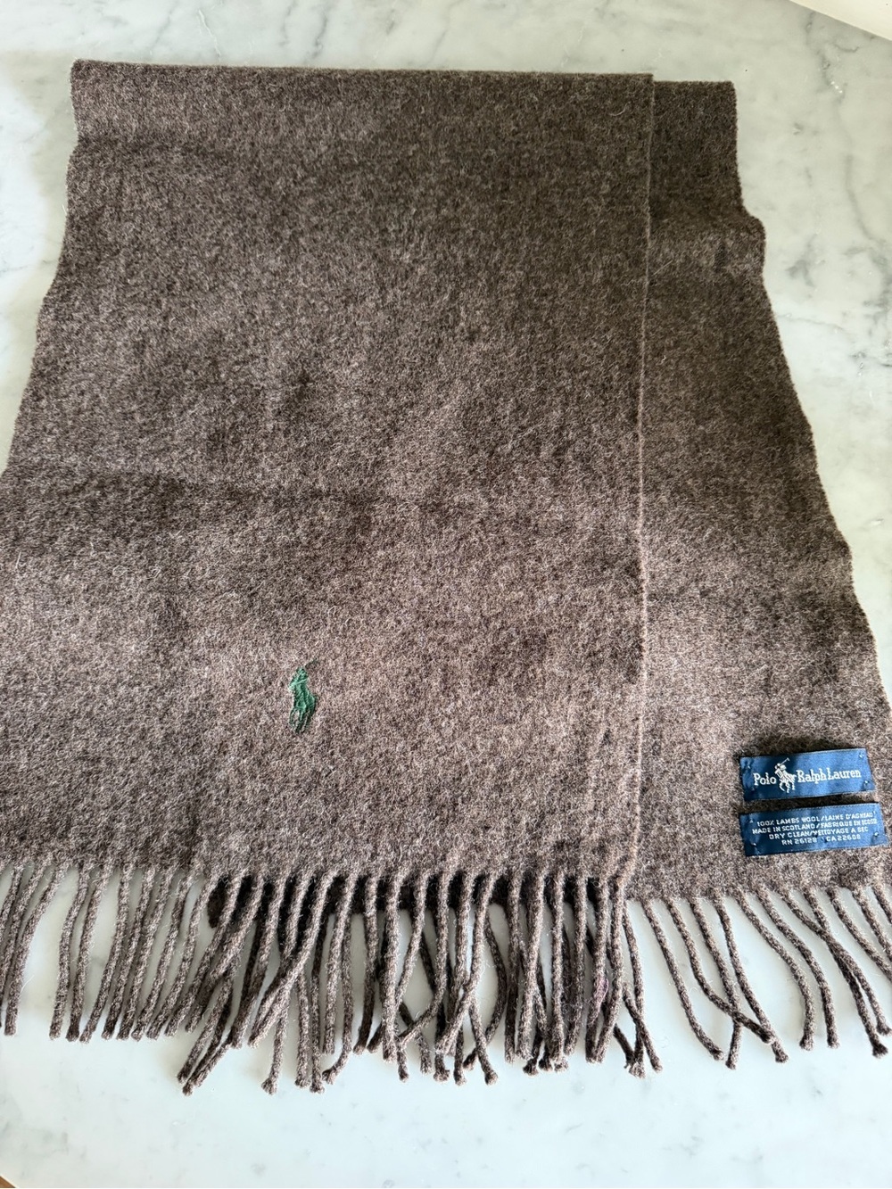 Polo by Ralph Lauren Brown 100% Wool Scarf